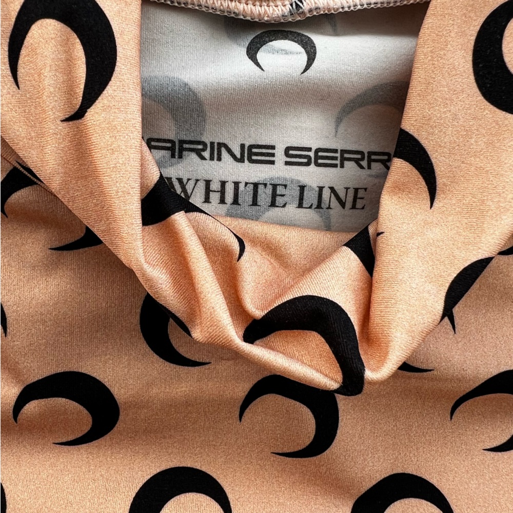 MARINE SERRE β’ Moon Print Turtleneck Second Skin Top - Picture 16 of 16